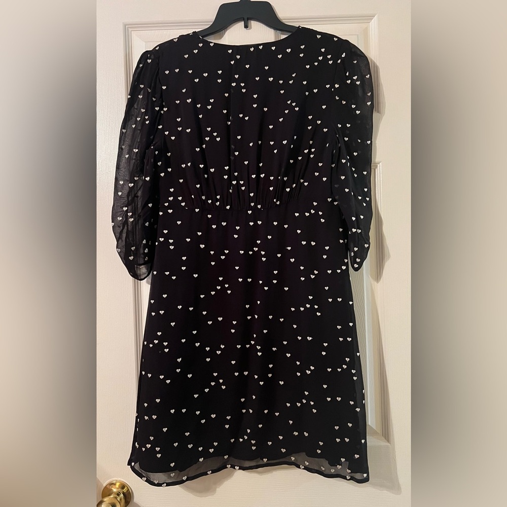 AllSaints Malie Hearts Embroidered Dress in Black Size L - Picture 4 of 7